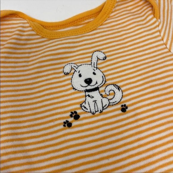 ROCOCO | 3/$15 Baby Orange and White Striped Diaper Shirt - Picture 2 of 3